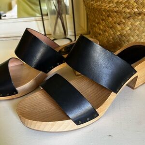 Simple Black Leather Madewell Clogs